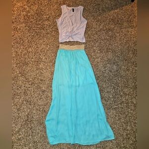 Boho Teal Skirt Size:S